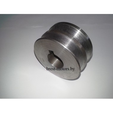 Шкив привода на 2 ремня. Посадочный диаметр 25 мм-0