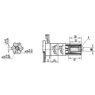 Двигатель бензиновый ASILAK SL-168F-SH25 шесть шлицов 25 мм.-1