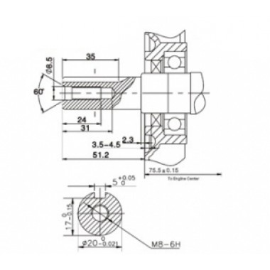 Двигатель бензиновый ASILAK SL 170F круглый вал 20 мм.-1