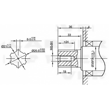 Двигатель бензиновый ASILAK SL-188F-SH25 6 шлицов 25мм. вал-2