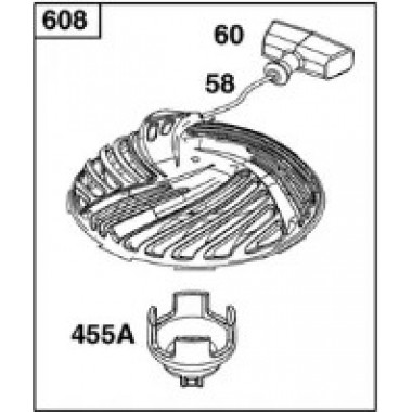 Стартер двигателя B&S 450E, 500E, 550E, 575E, 625E, аналог, 593959, 591139, 595355-3