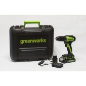 Шуруповерт, дрель аккумуляторная Greenworks GD24DD35K2, в чемодане