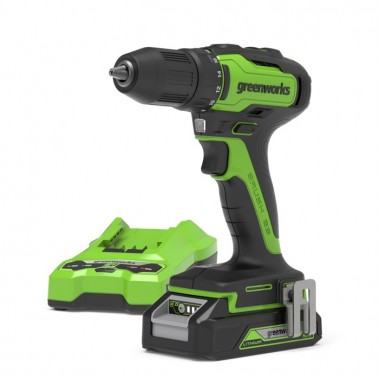 Шуруповерт, дрель аккумуляторная Greenworks GD24DD35K2, в чемодане-5