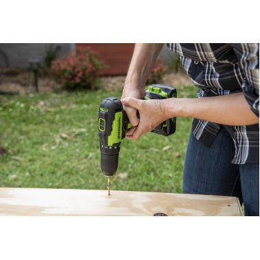 Шуруповерт, дрель аккумуляторная Greenworks GD24DD35K2, в чемодане-6