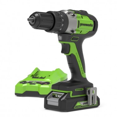 Шуруповерт, дрель аккумуляторная Greenworks GD24DD60K2-4