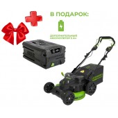 Газонокосилка аккумуляторная Greenworks GC82LM61S TwinForce. АКБ 5 Ач и ЗУ 8А.