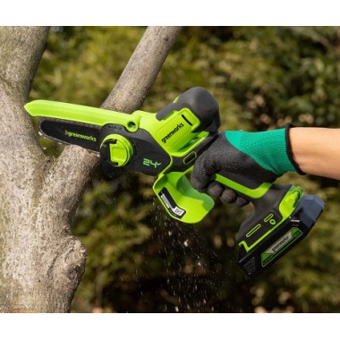 Аккумуляторная мини пила Greenworks 24V-4