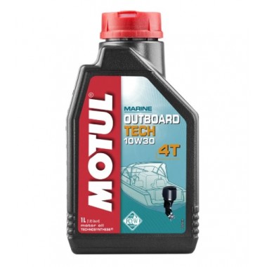 Масло для лодочного мотора, четырехтактное, Motul Outboard Tech 4T 10W30, 1л-0