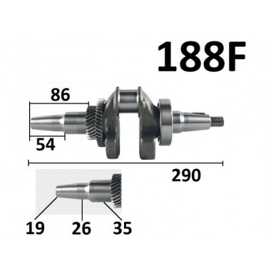 Коленвал бензогенератора 5-7кВт (короткий конус)-0