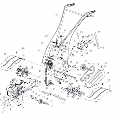 А-схема мотокультиватора коробки передач и редуктора-1