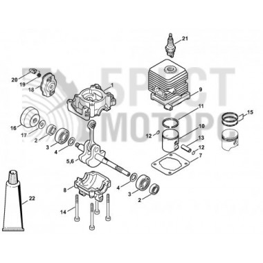 Цилиндр с поршнем STIHL FS38 45 55 BT45 HS45 D34 41400201202-0