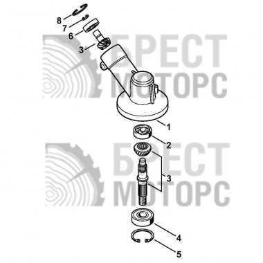 Редуктор мотокосы Stihl FS 55 56 70 4144 640 0100 новый образец с 2014 г-0